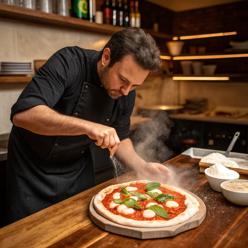 Michael making Neapolitan pizza